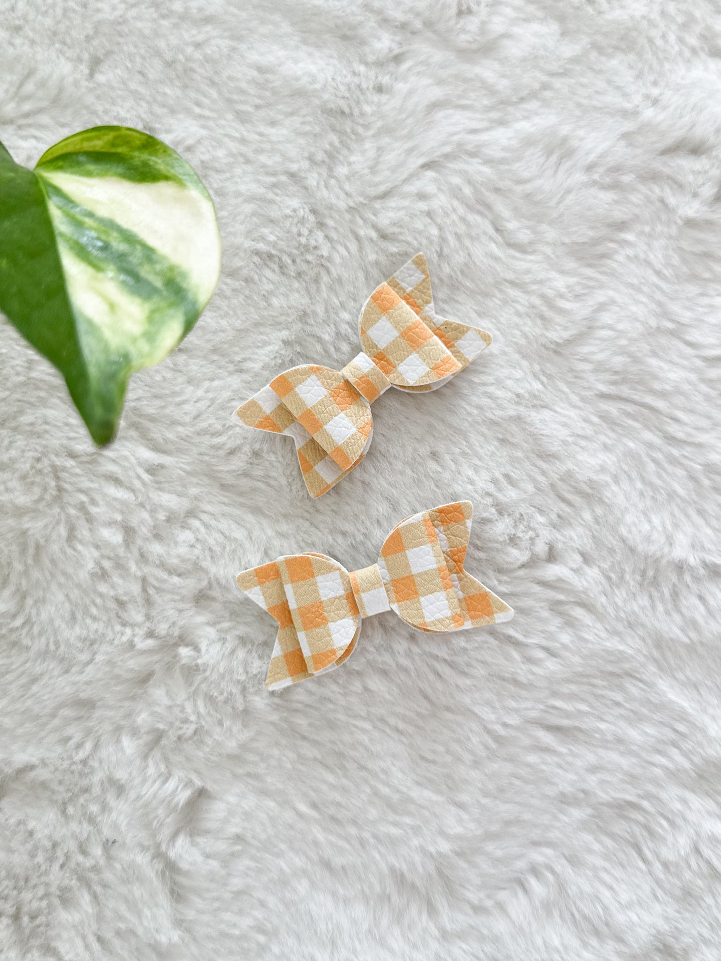 Boucle à cheveux Rosie Carreaux Orange