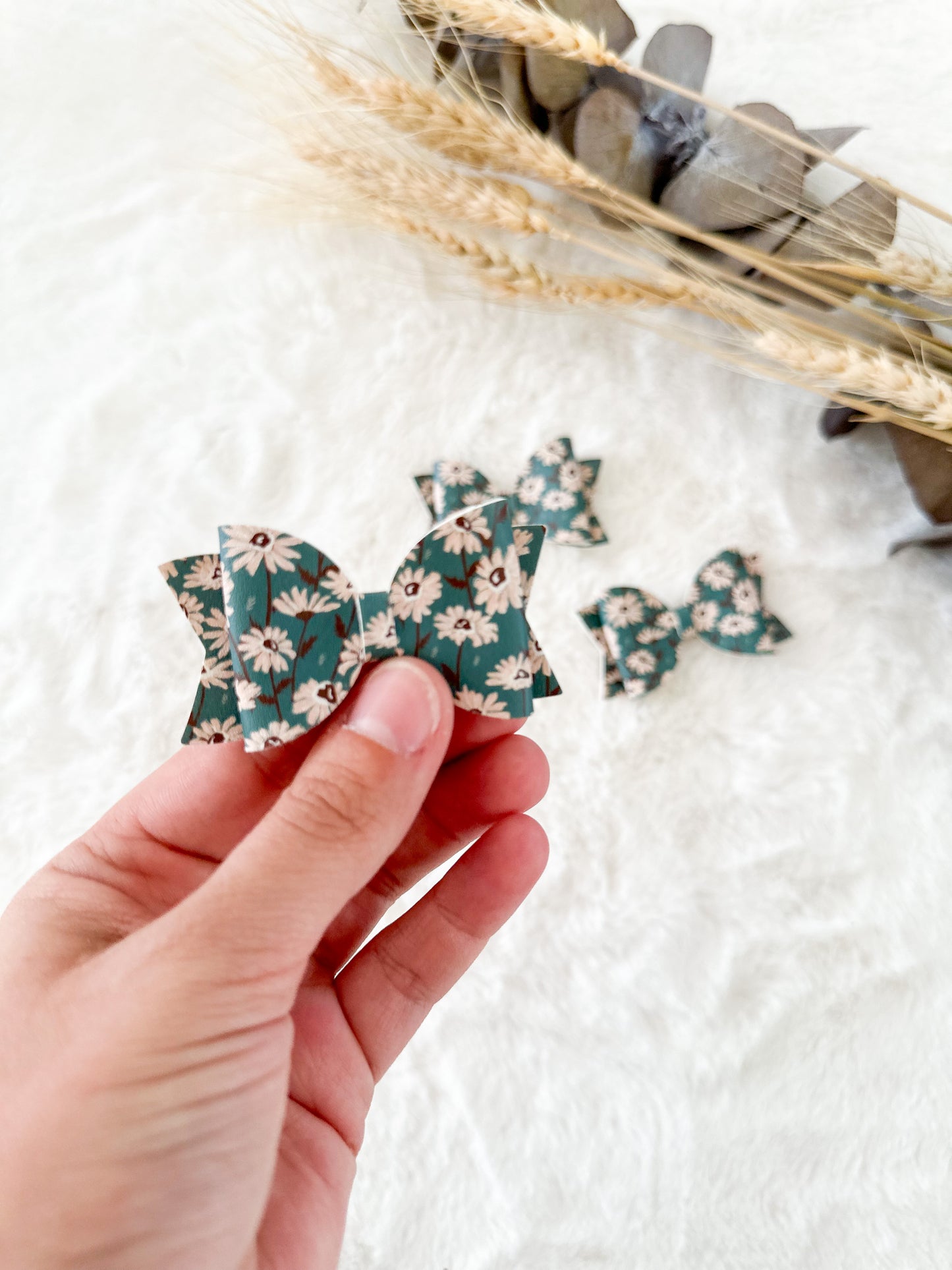 Boucle à cheveux Bella Fleurs d'automne Turquoise