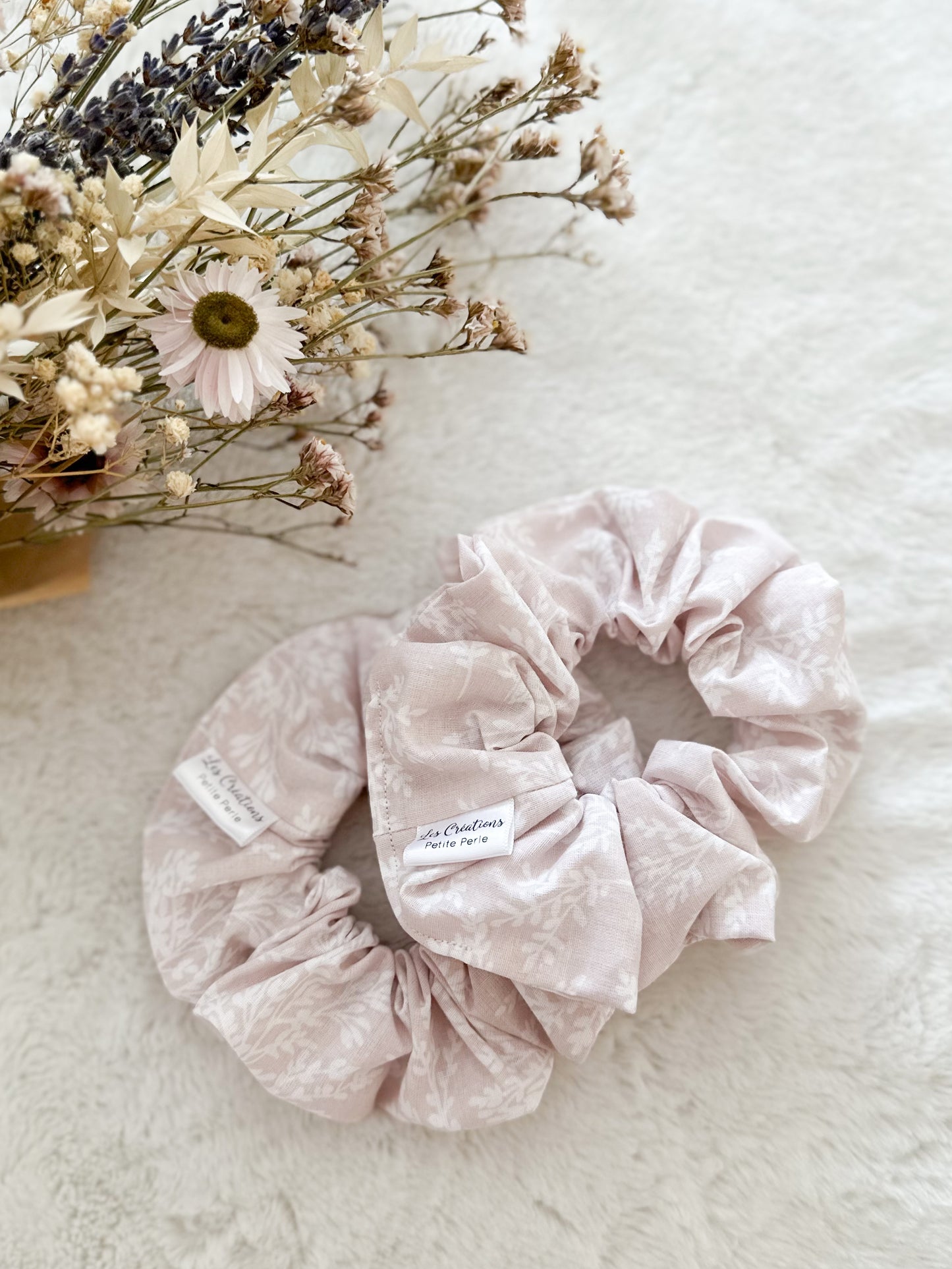 Chouchou XL Fleurs Rose