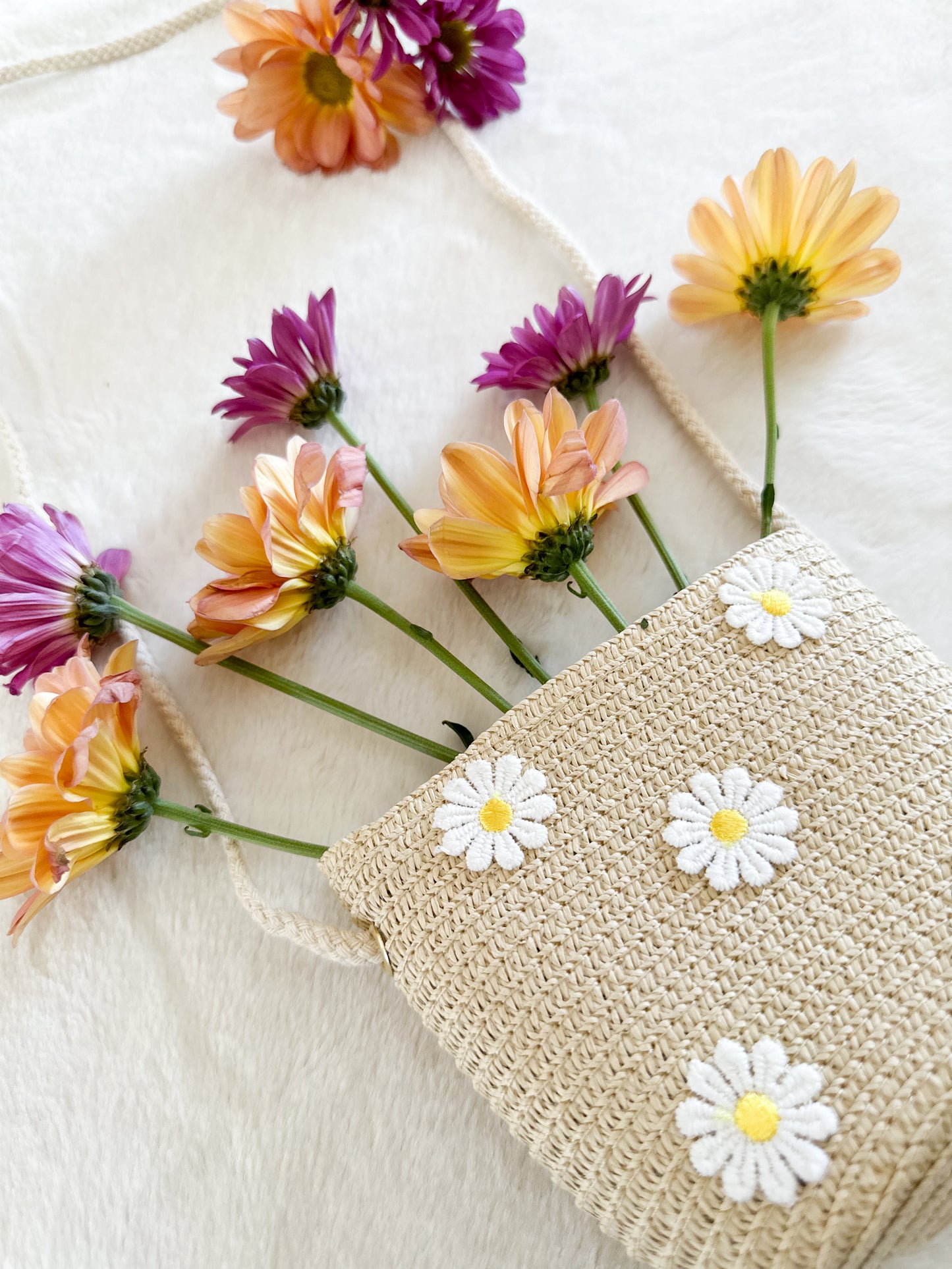 Sac bandoulière Marguerites Cappuchino