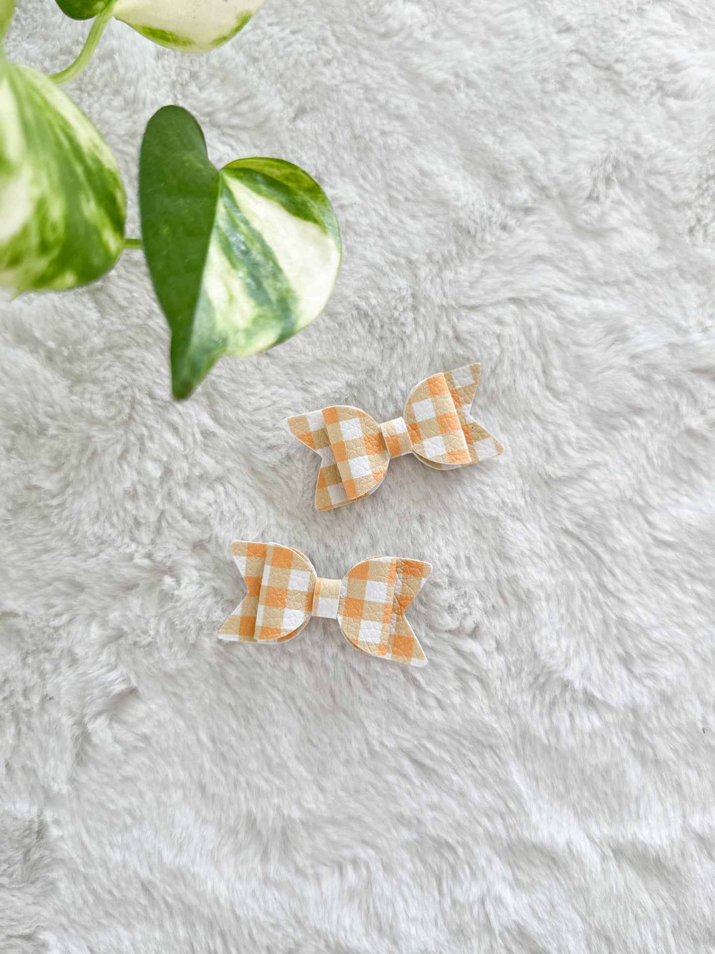 Boucle à cheveux Rosie Carreaux Orange