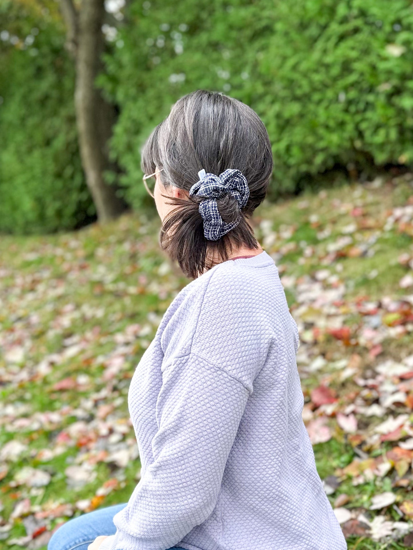 Chouchou XL Octobre Marine Texturé Ligné