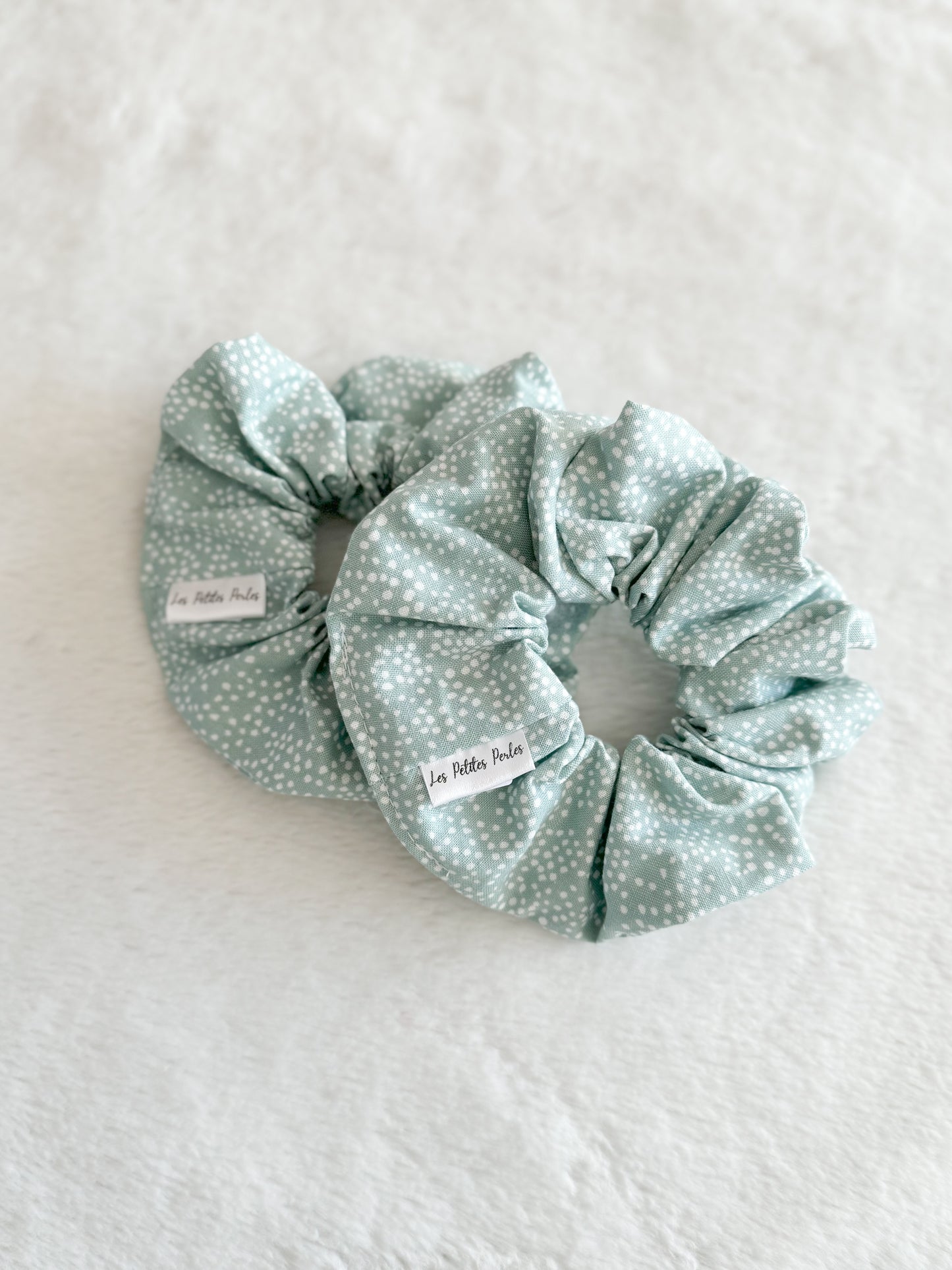 Chouchou XL Turquoise à Pois