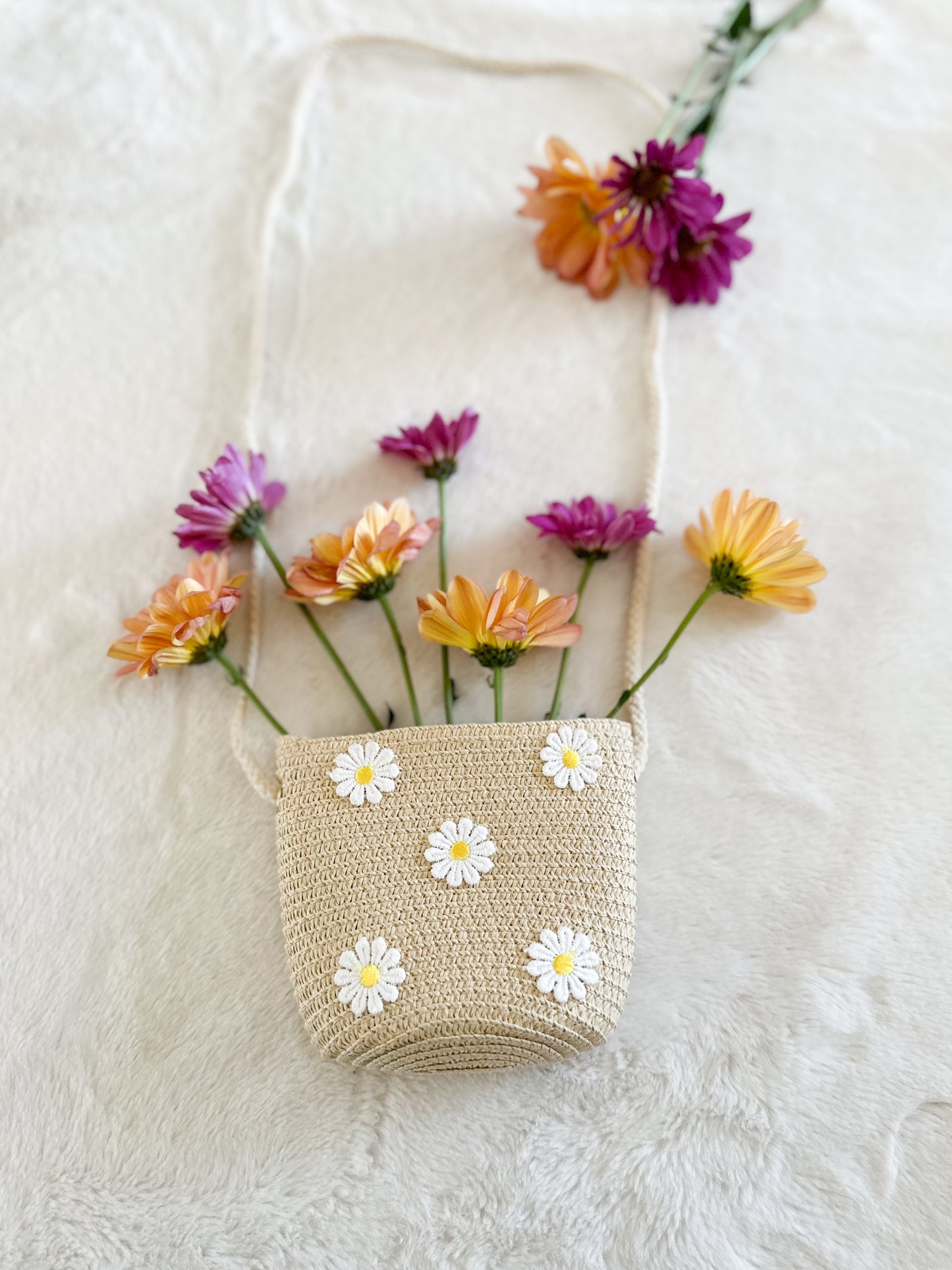 Sac bandoulière Marguerites Cappuchino