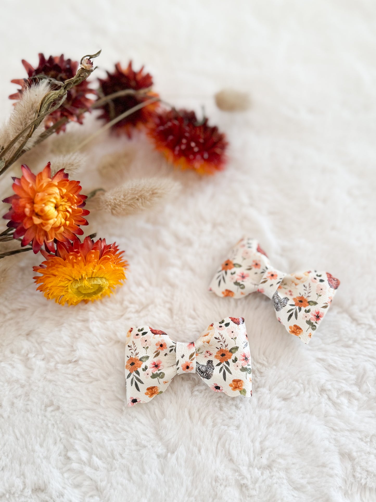 Boucle à cheveux Madie Poules • Pince crocodile •