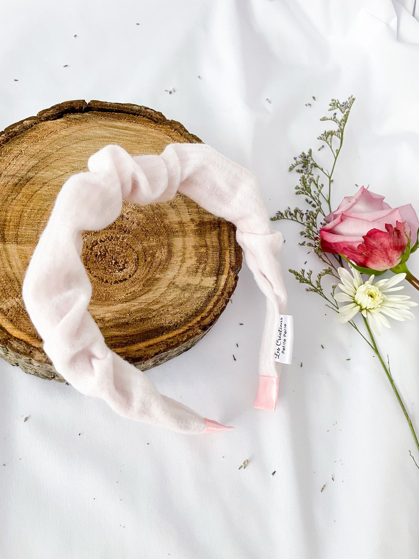 Serre-tête Blanc et Rose brillant