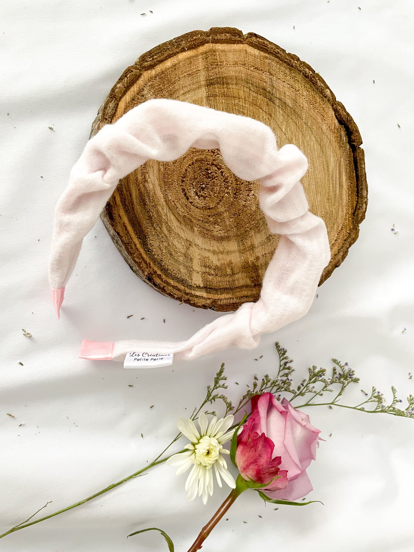 Serre-tête Blanc et Rose brillant