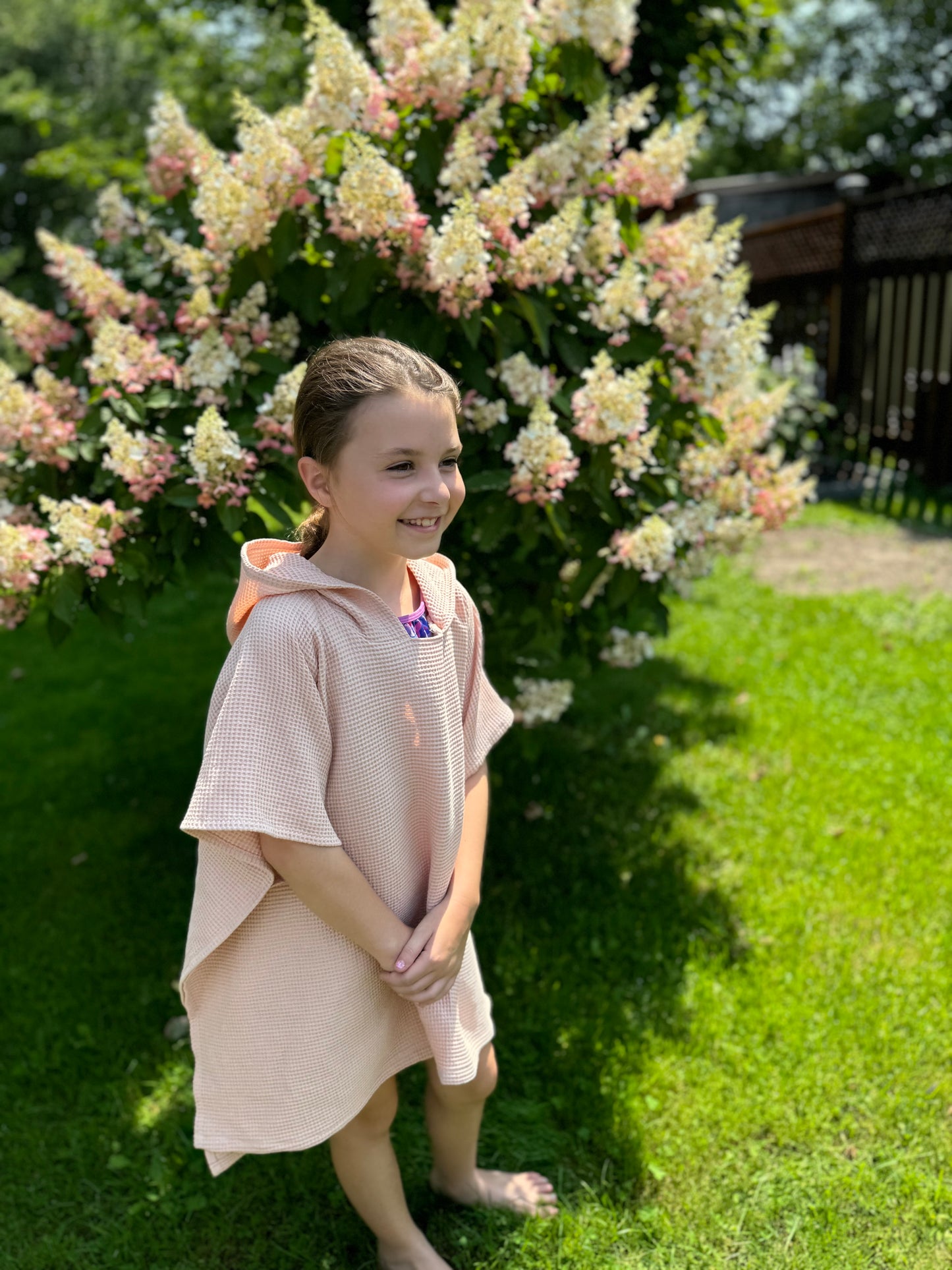 Poncho de plage Gauffré Corail