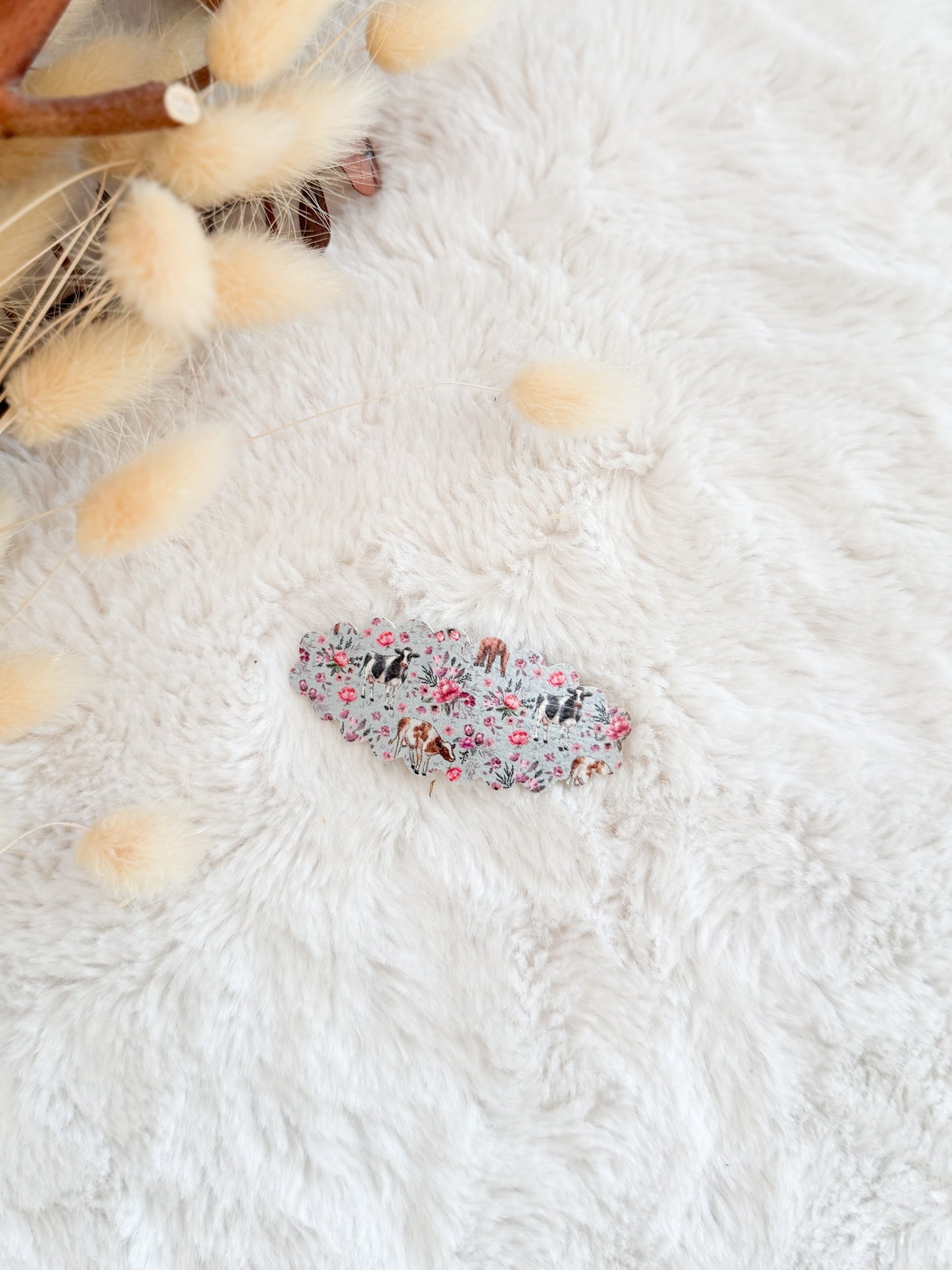 Barrette avec cuirette Vaches