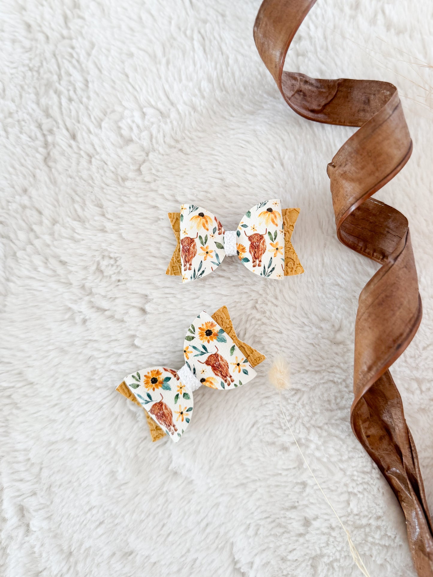 Boucle à cheveux Bella Vaches Highland • Pince Crocodile •