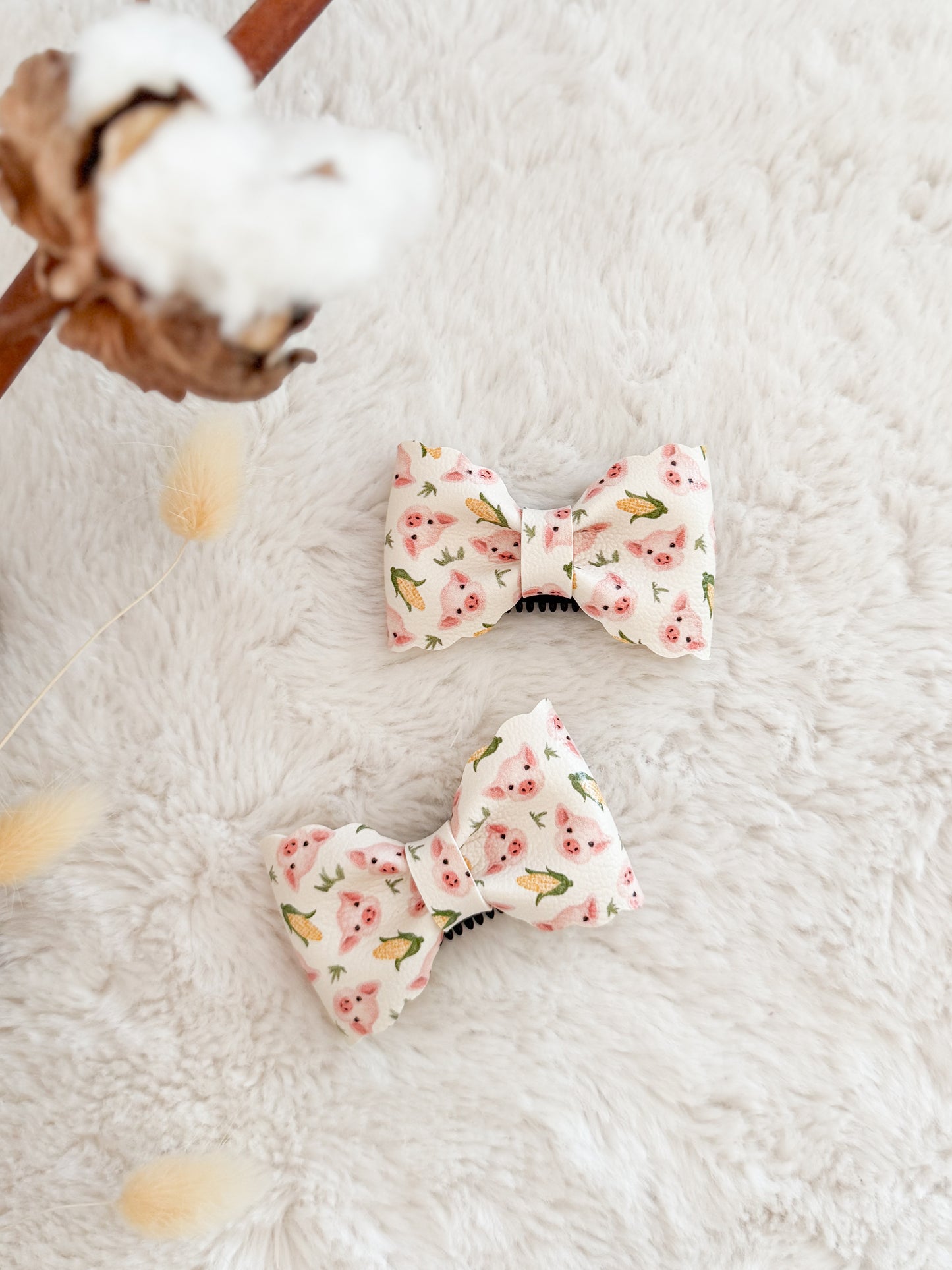 Boucle à cheveux Madie Cochons • Pince cheveux fins •