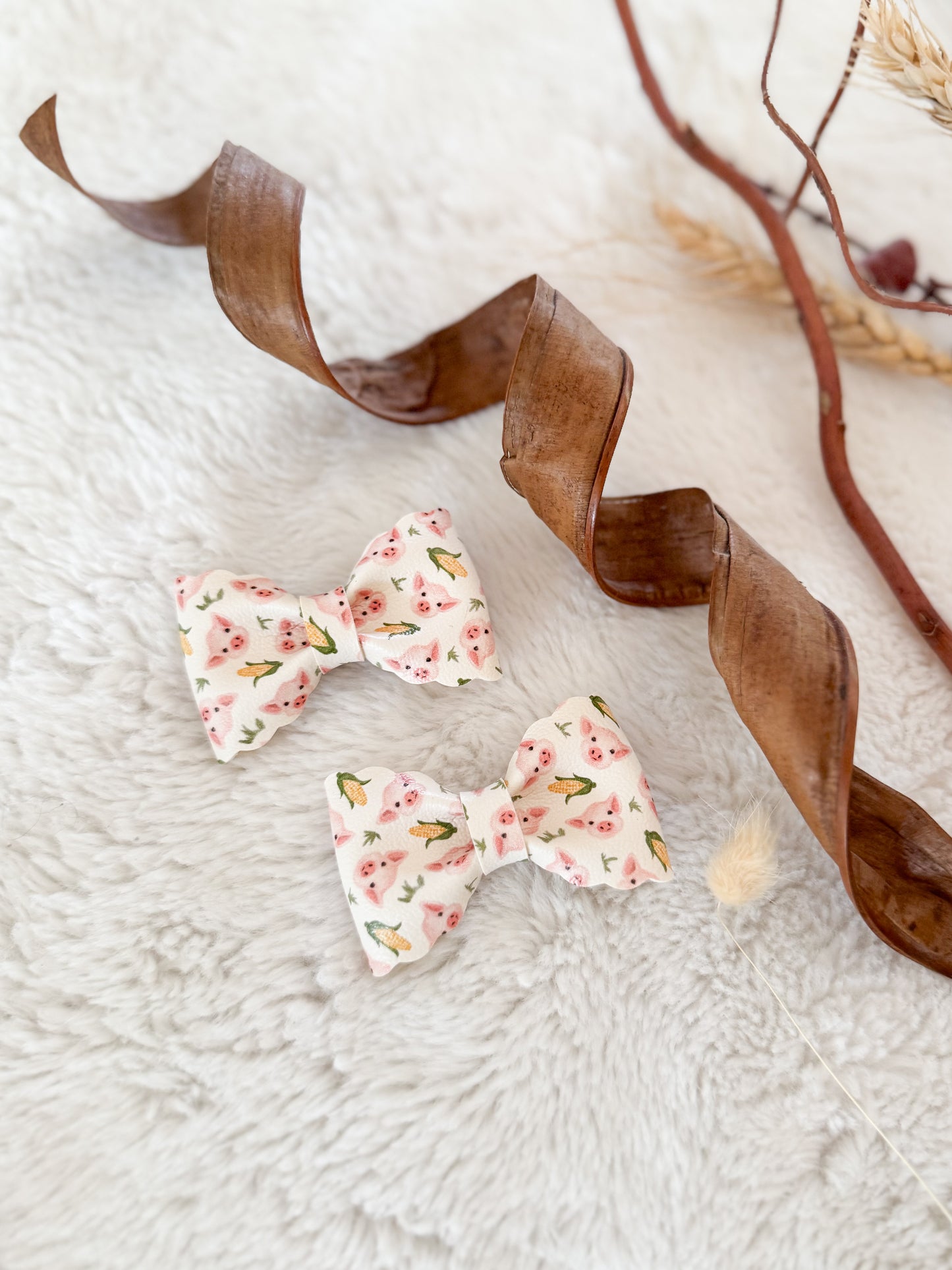 Boucle à cheveux Madie Cochons • Pince crocodile •