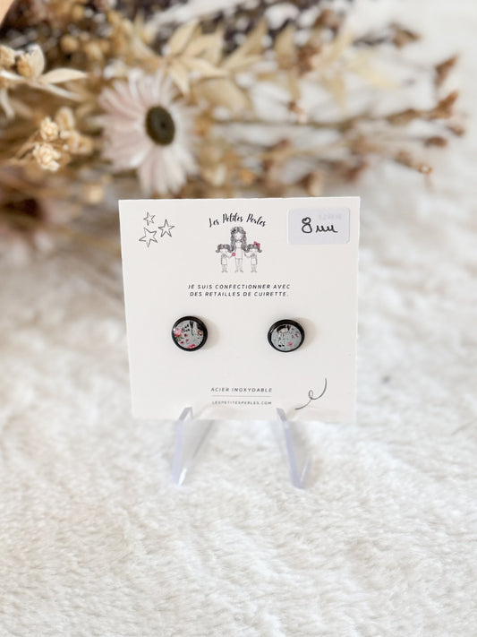 Boucles d'oreilles 8mm Les Vaches