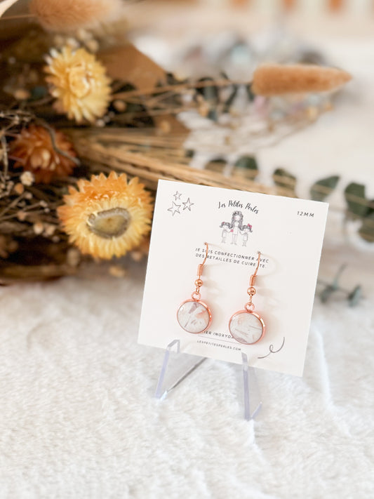 Boucles d'oreilles 12mm Fleurs Aquarelle