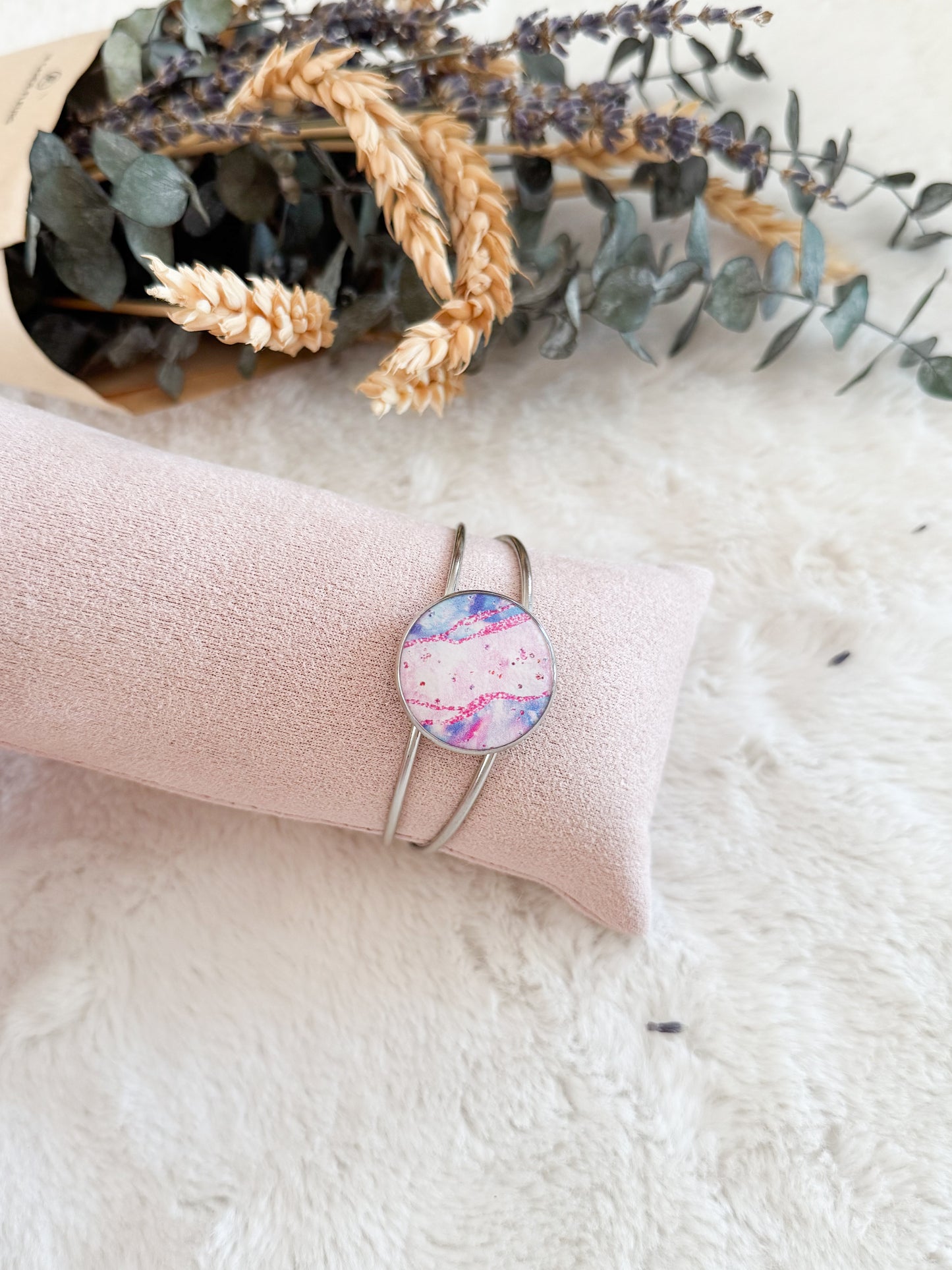 Bracelet de cuirette recyclé Marbre