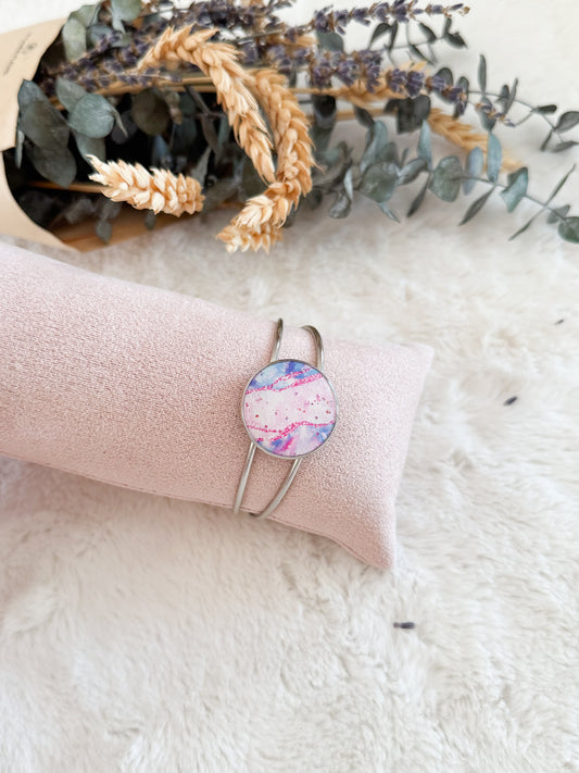 Bracelet de cuirette recyclé Marbre