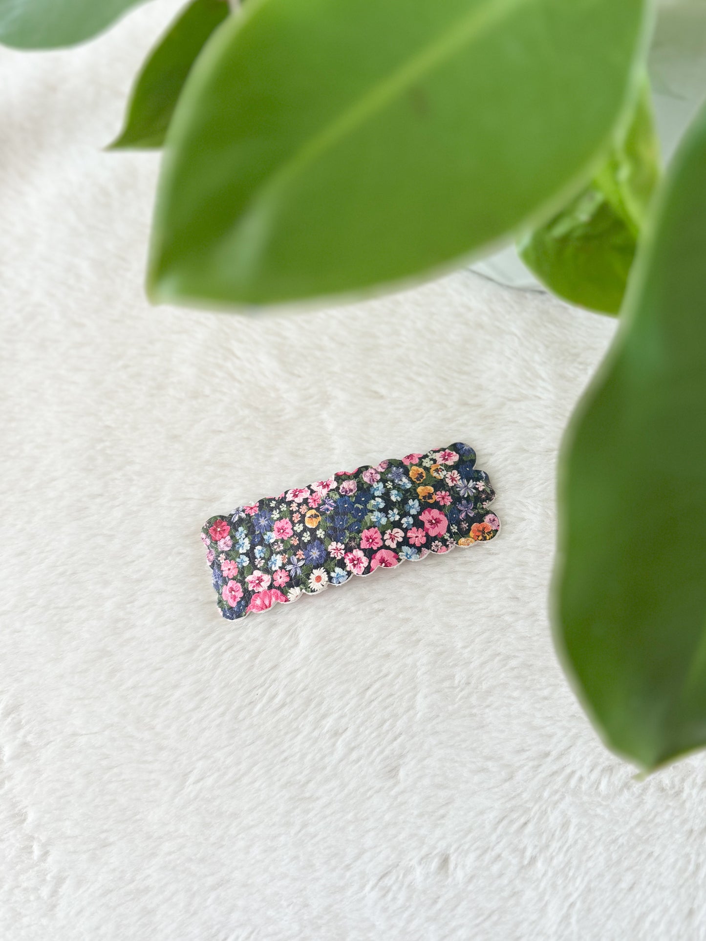 Barrette Femme Fleurs Marine