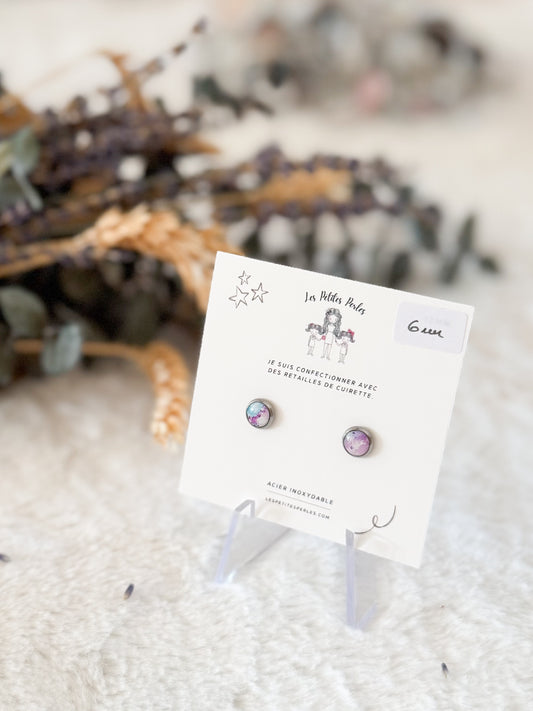 Boucles d'oreilles 6mm Marbre