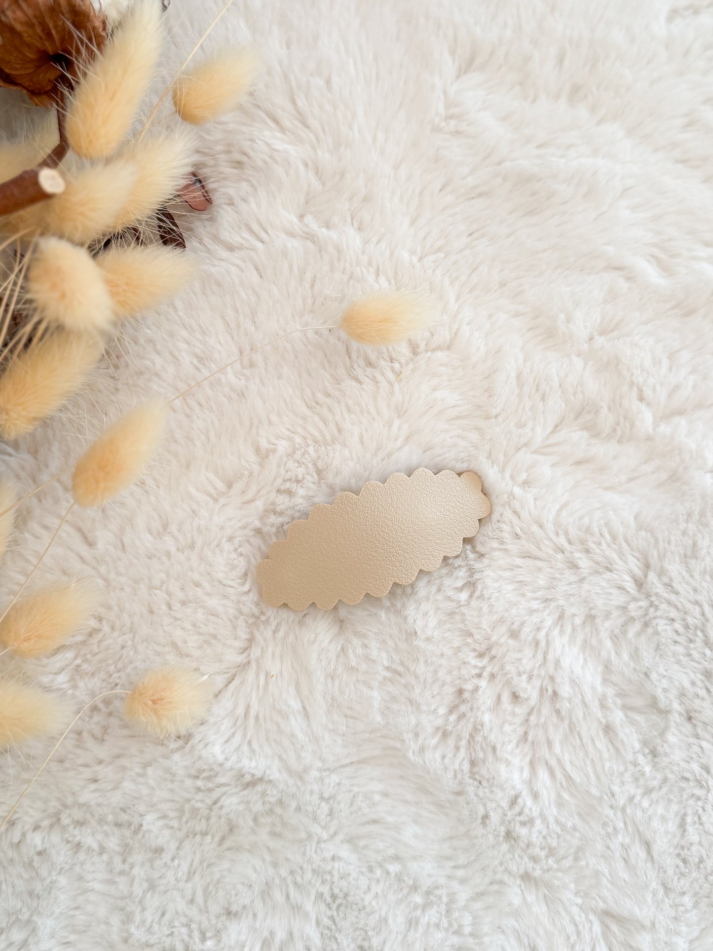 Barrette avec cuirette Beige