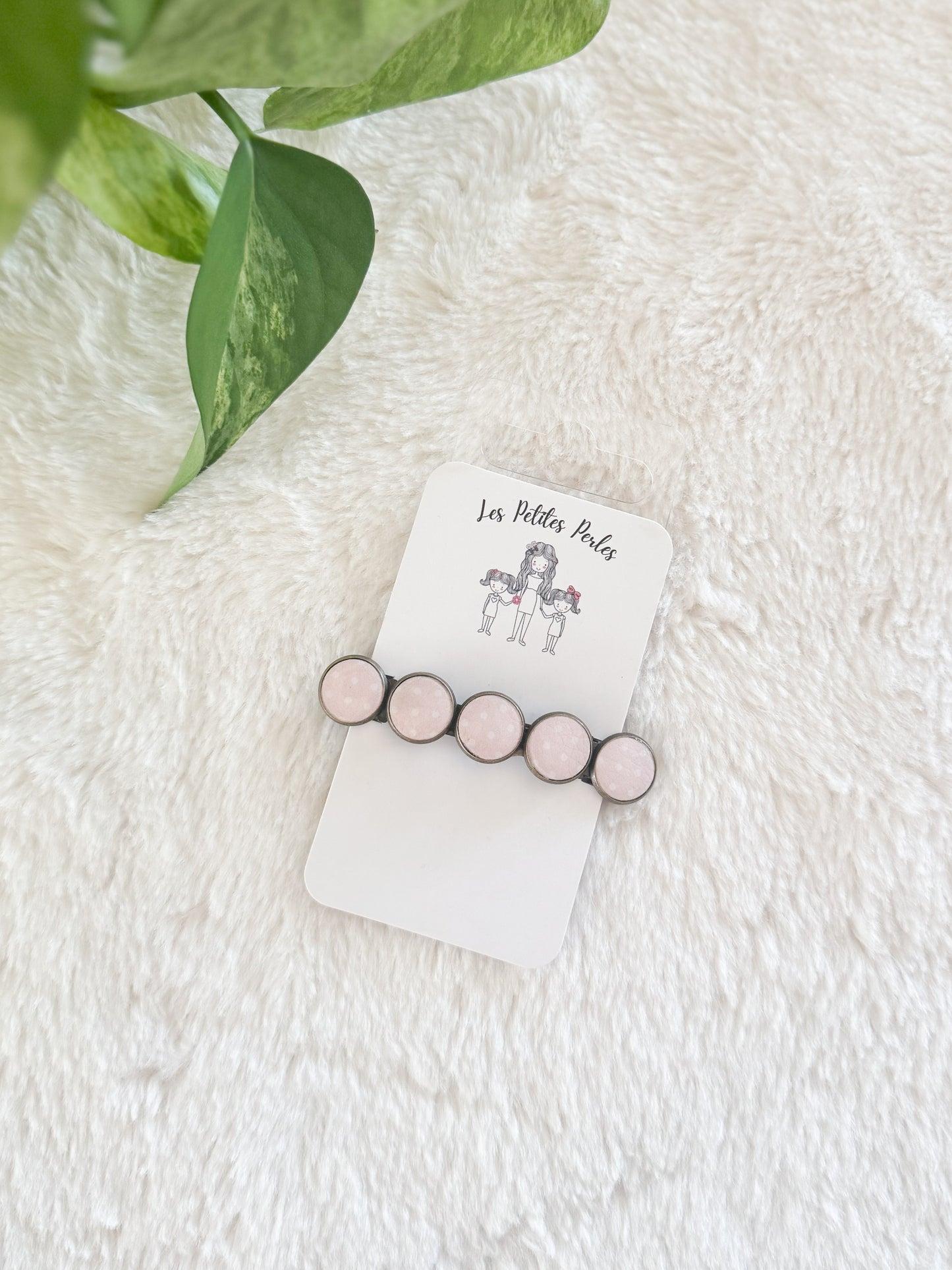 Barrette de cuirette recyclé À Pois