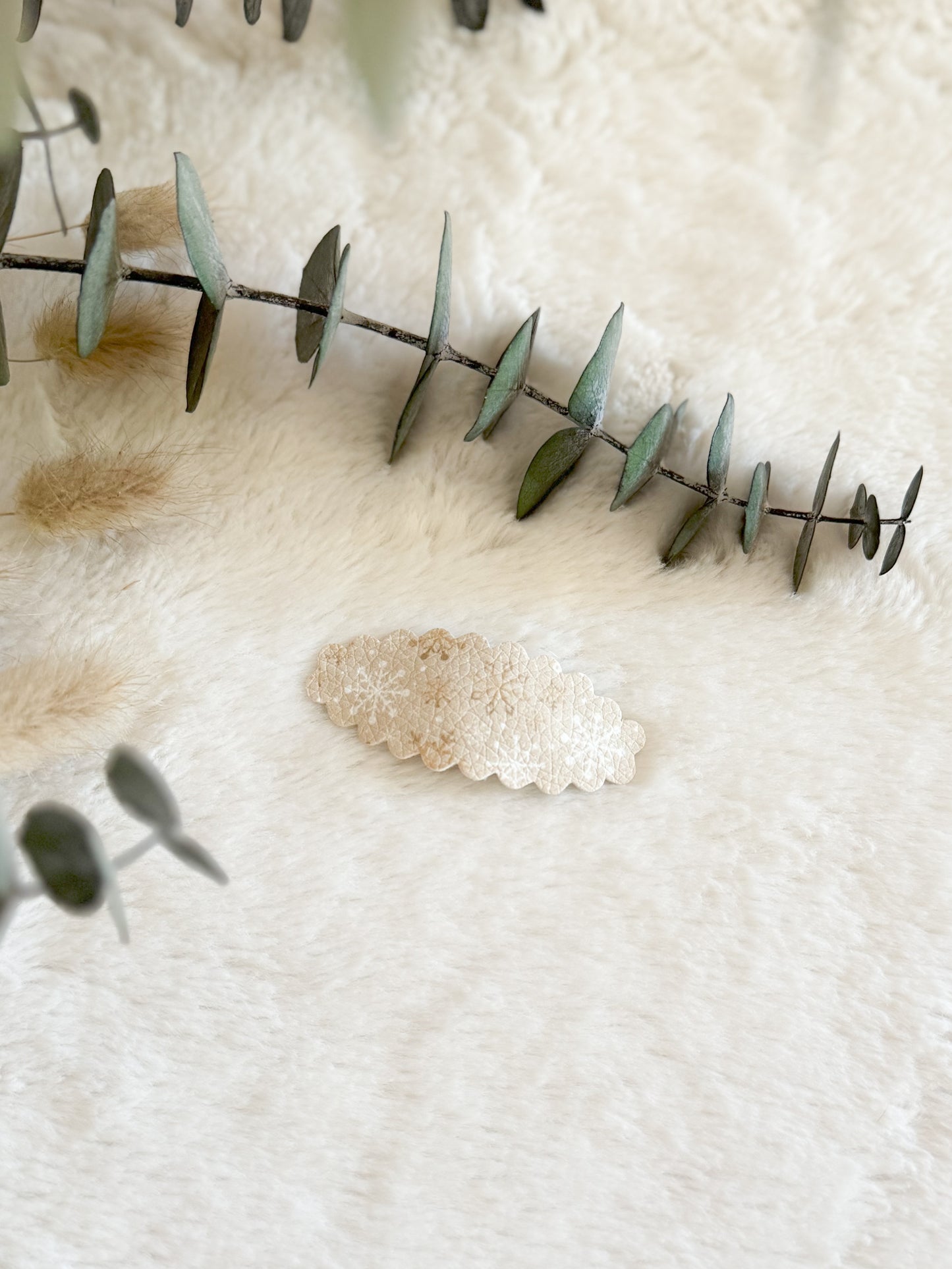 Barrettes avec cuirette Flocons