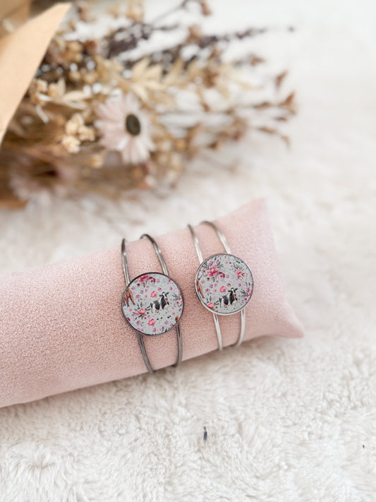 Bracelet de cuirette recyclé Vaches
