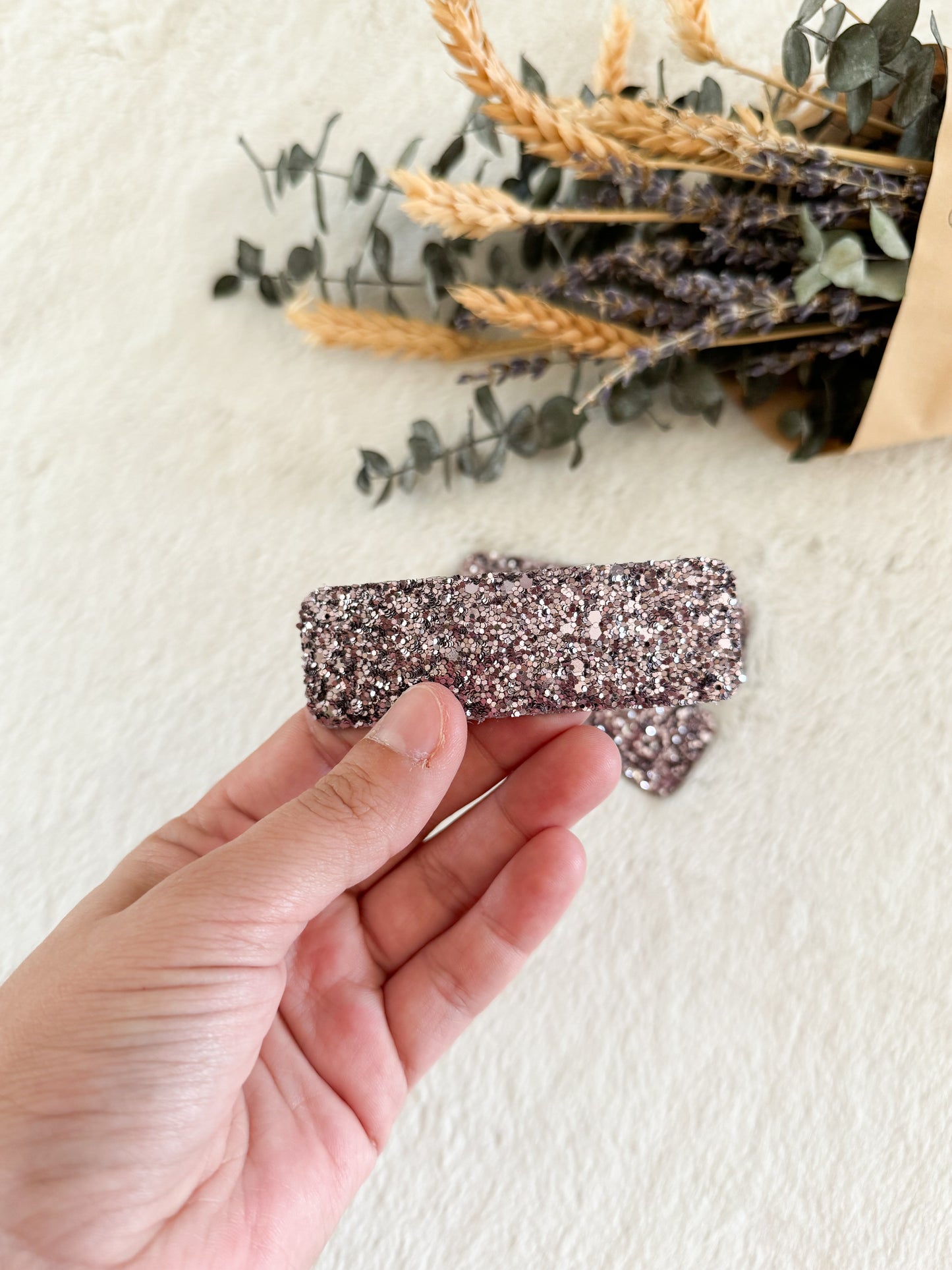 Barrette Femme Scintillant Mauve