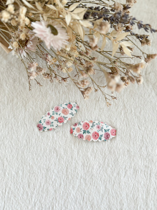 Barrettes avec cuirette Tapisserie Floral