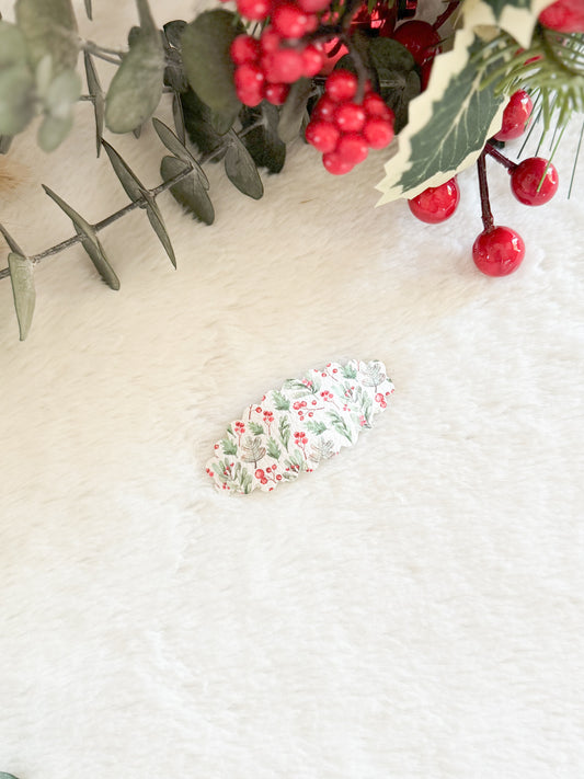 Barrettes avec cuirette Sapins et Fruits