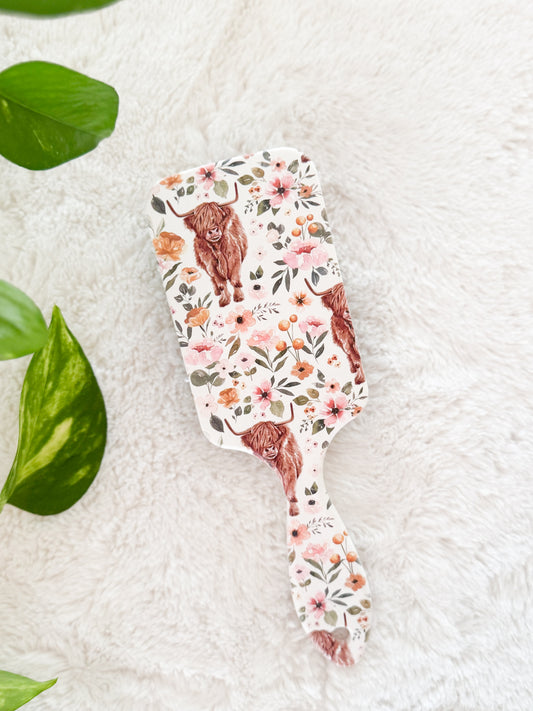 PRÉCOMMANDE ** 1 semaine de délai ** Brosse démêlante Highland et Fleurs