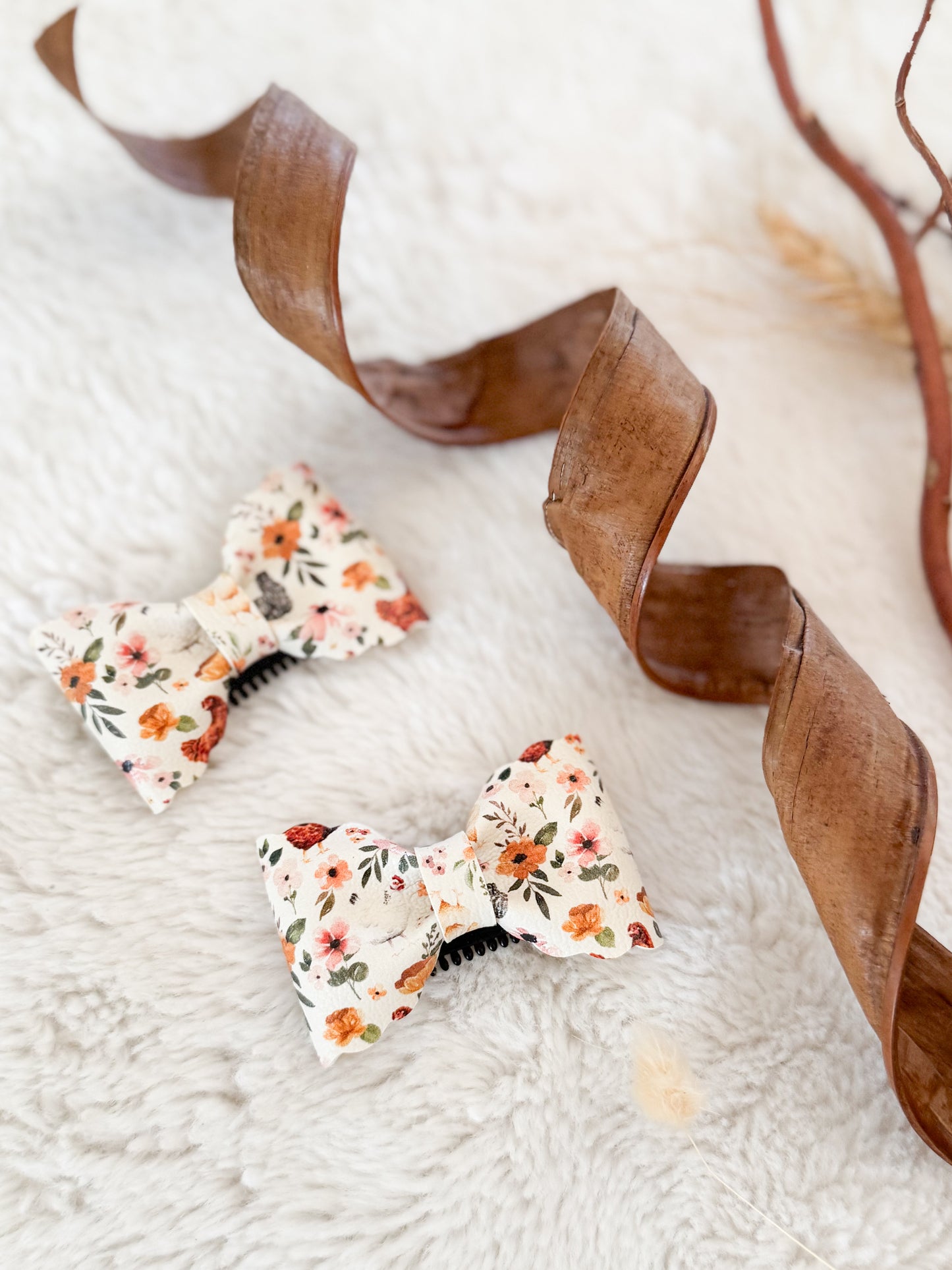 Boucle à cheveux Madie Poules • Pince cheveux fins •