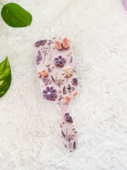 PRÉCOMMANDE ** 1 semaine de délai ** Brosse démêlante Fleurs
