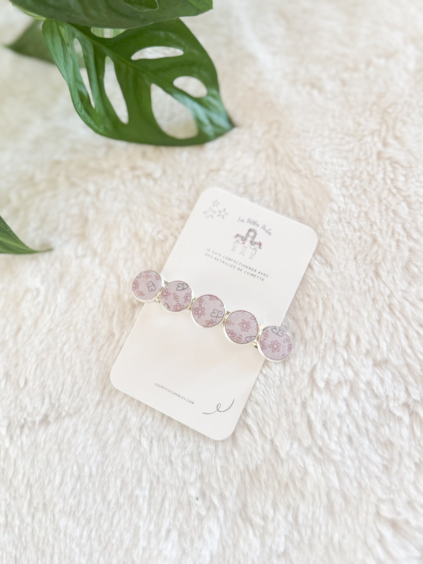 Barrette de cuirette recyclé Papillons