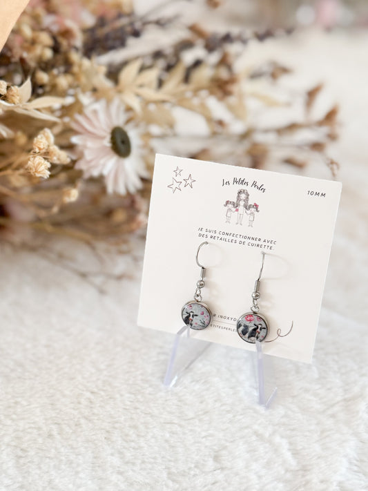 Boucles d'oreilles 10mm Les Vaches