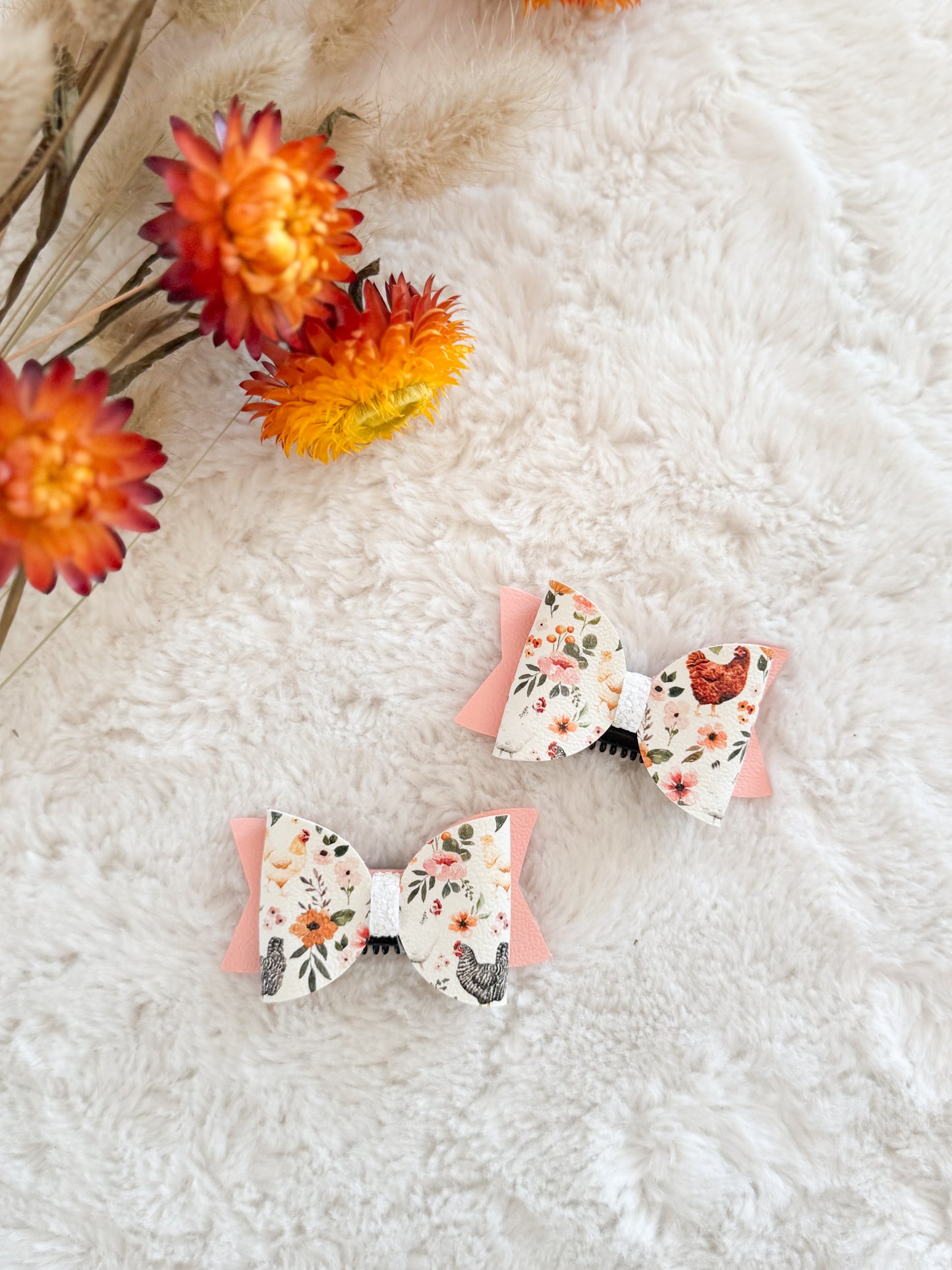 Boucle à cheveux Bella Poules • Pince Cheveux fins •