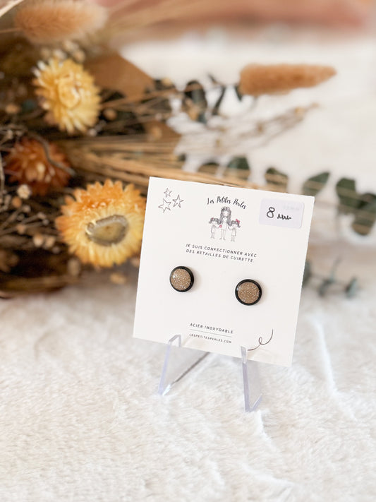 Boucles d'oreilles 8mm Or Scintillant