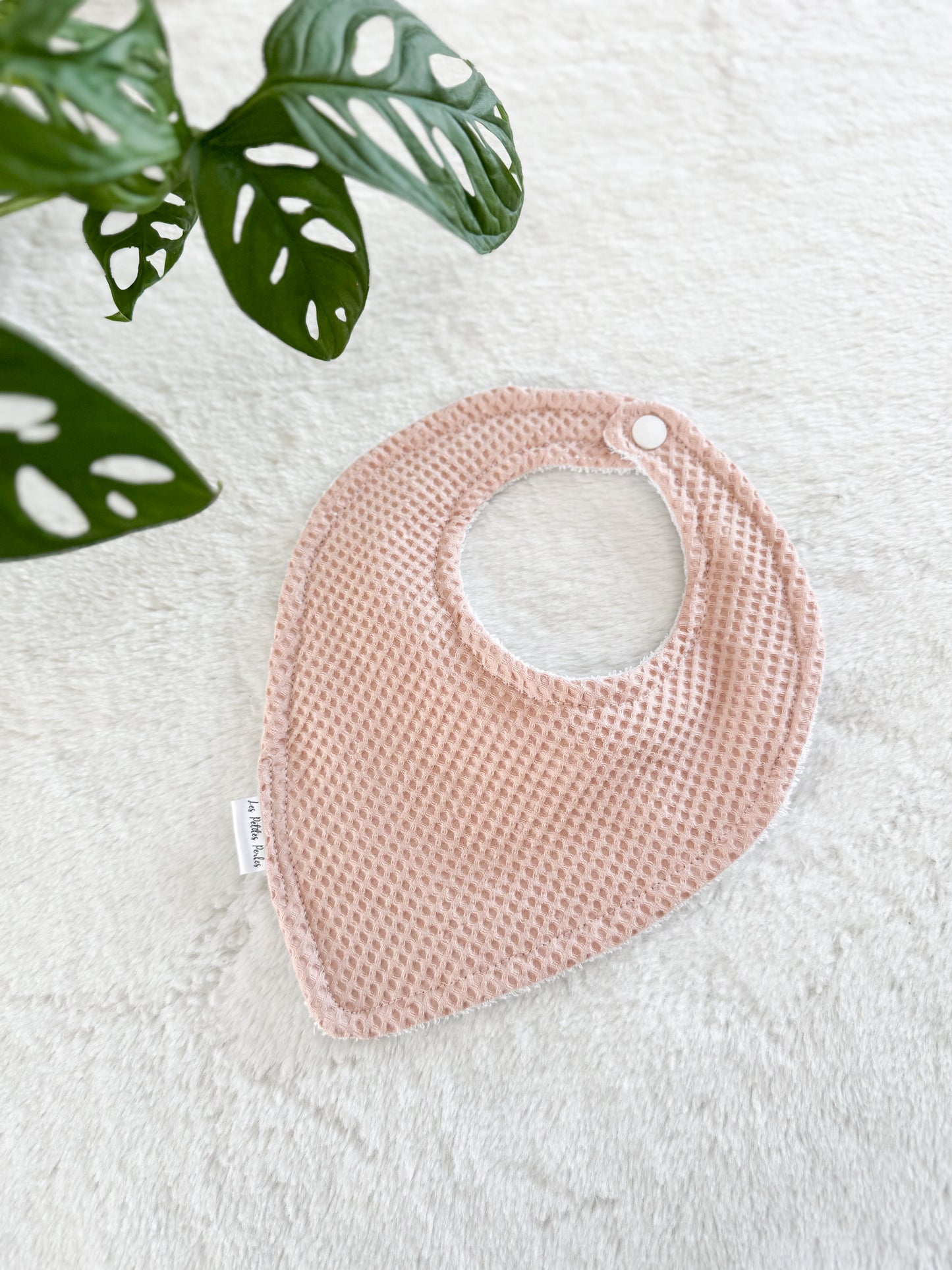 Bavoir Gauffré Blush (ratine bamboo)