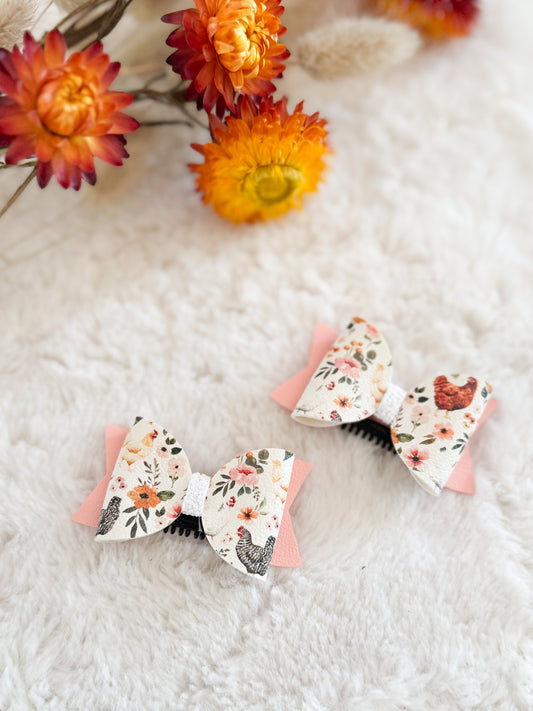 Boucle à cheveux Bella Poules • Pince Cheveux fins •