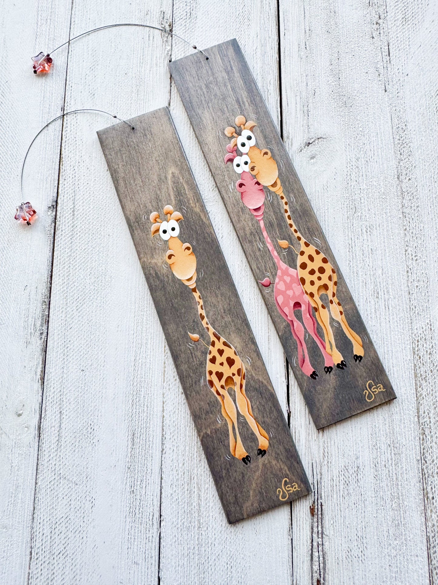 Signets en bois Girafes