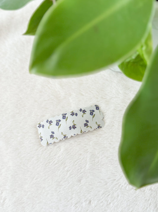 Barrette Femme Fleurs Bleu