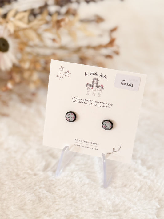 Boucles d'oreilles 6mm Fleurs