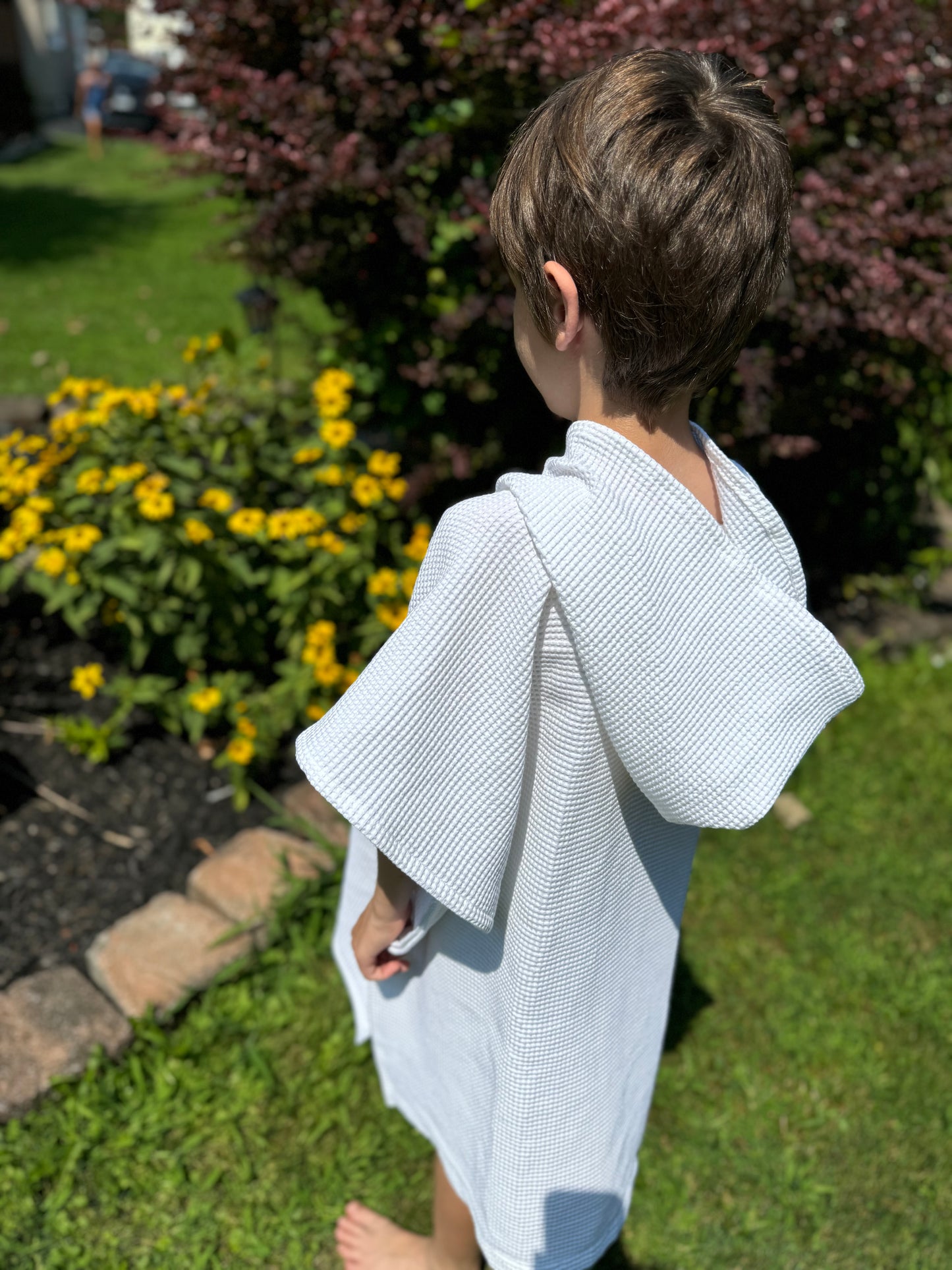 Poncho de plage Gauffré Blanche