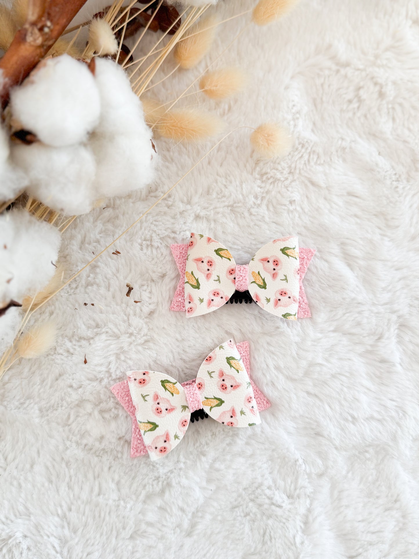 Boucle à cheveux Bella Cochons • Pince Cheveux fins •