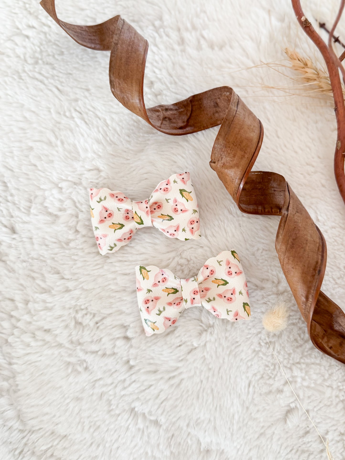 Boucle à cheveux Madie Cochons • Pince crocodile •