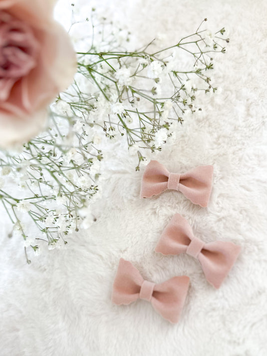 Boucle à cheveux Madie velour rose