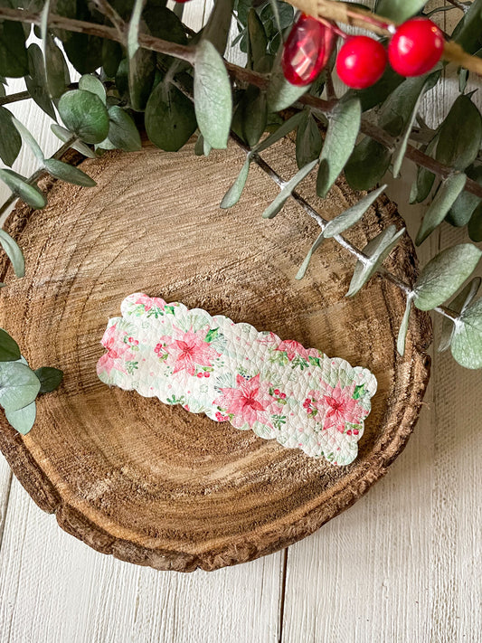 Barrette femme Noël Feuilles de Gui