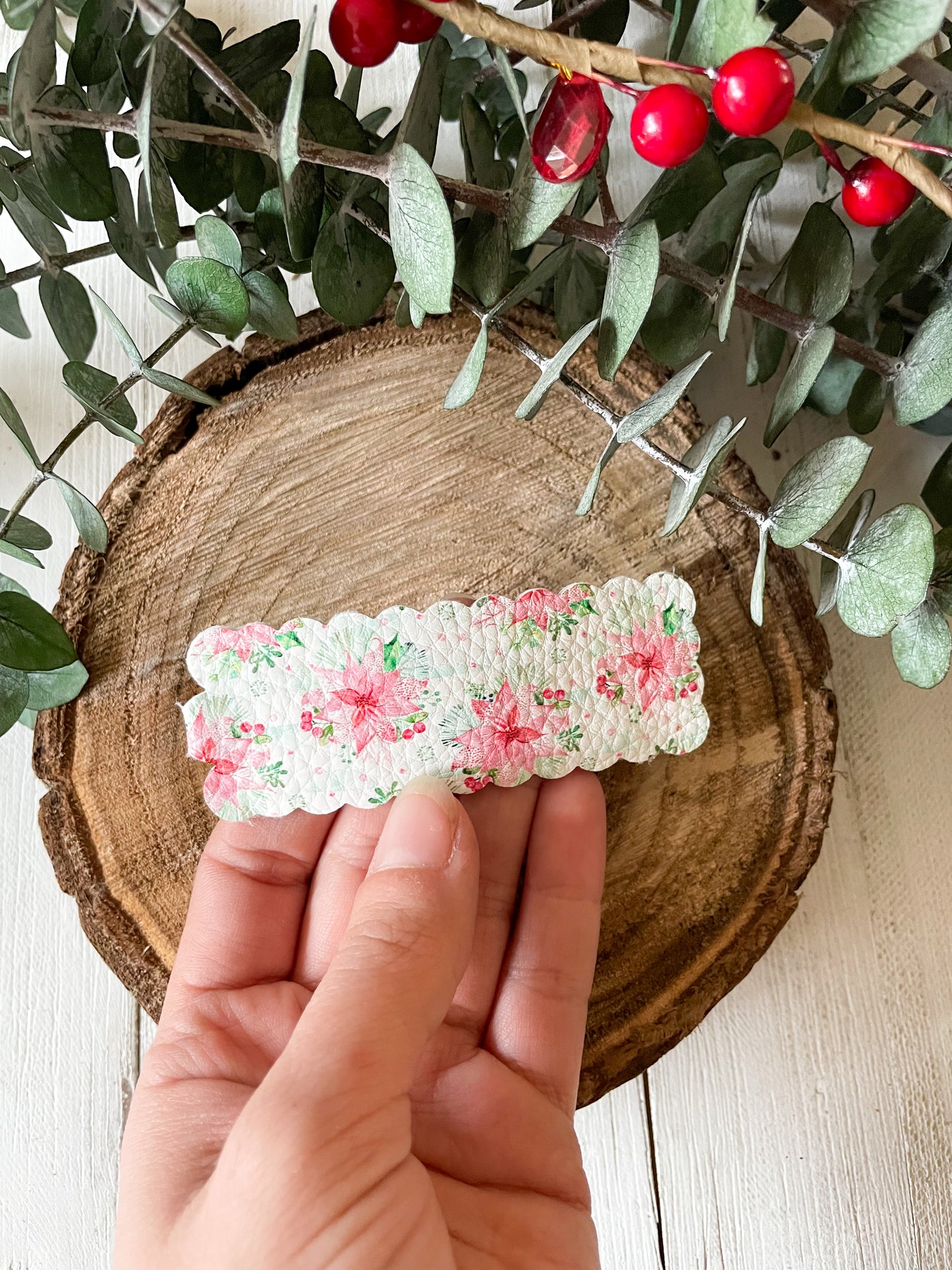 Barrette femme Noël Feuilles de Gui